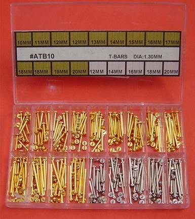 SCREW TYPE T-BAR ASSORTMENT (MADE OF BRASS) - Click Image to Close