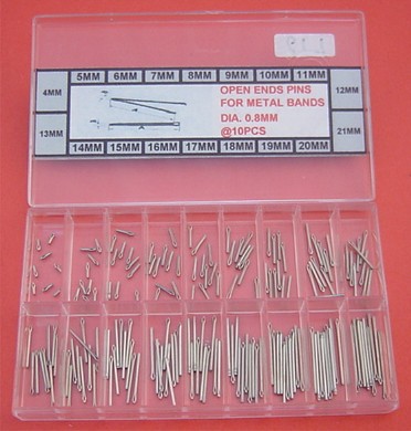DIA. 0.8MM STAINLESS STEEL OPEN END PINS KIT 180PCS