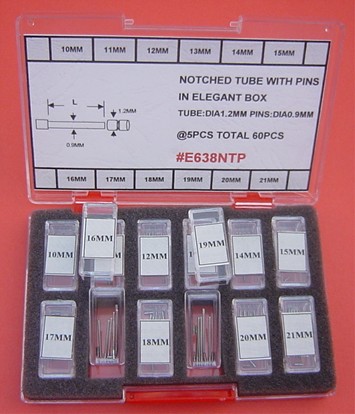 NOTCHED TUBE WITH PINS IN STANDARD BOX