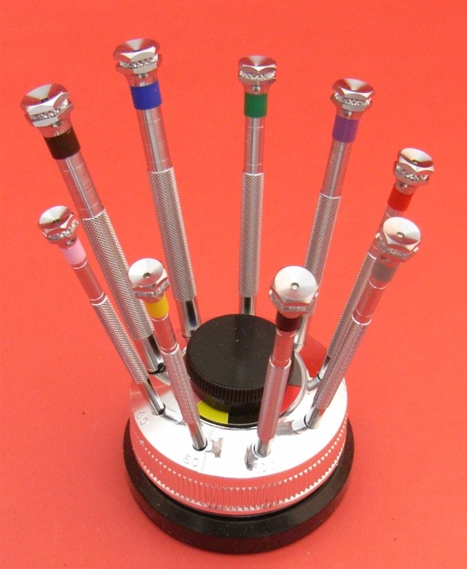 SCREW DRIVER SET ON ROTATING STAND - Click Image to Close