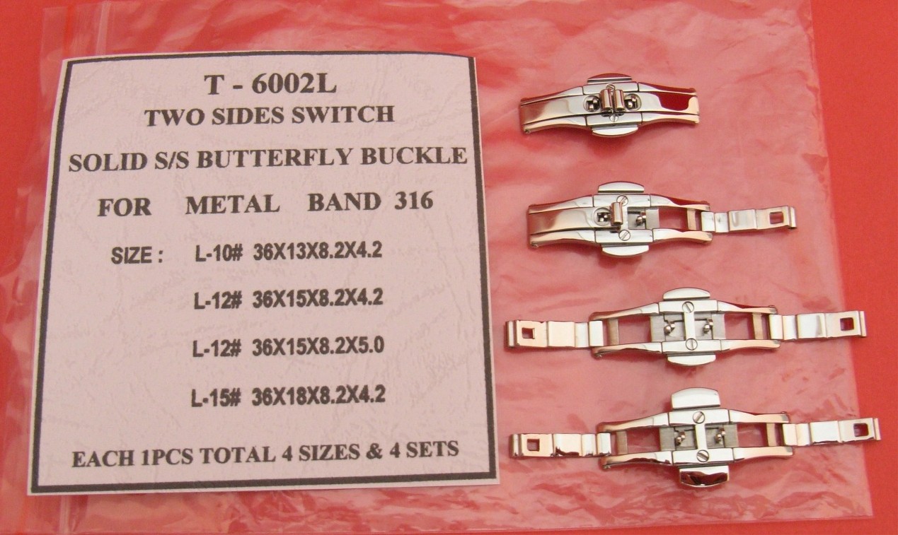 TWO SIDES SWITCH SOLID S/S BUTTERFLY BUCKLE
