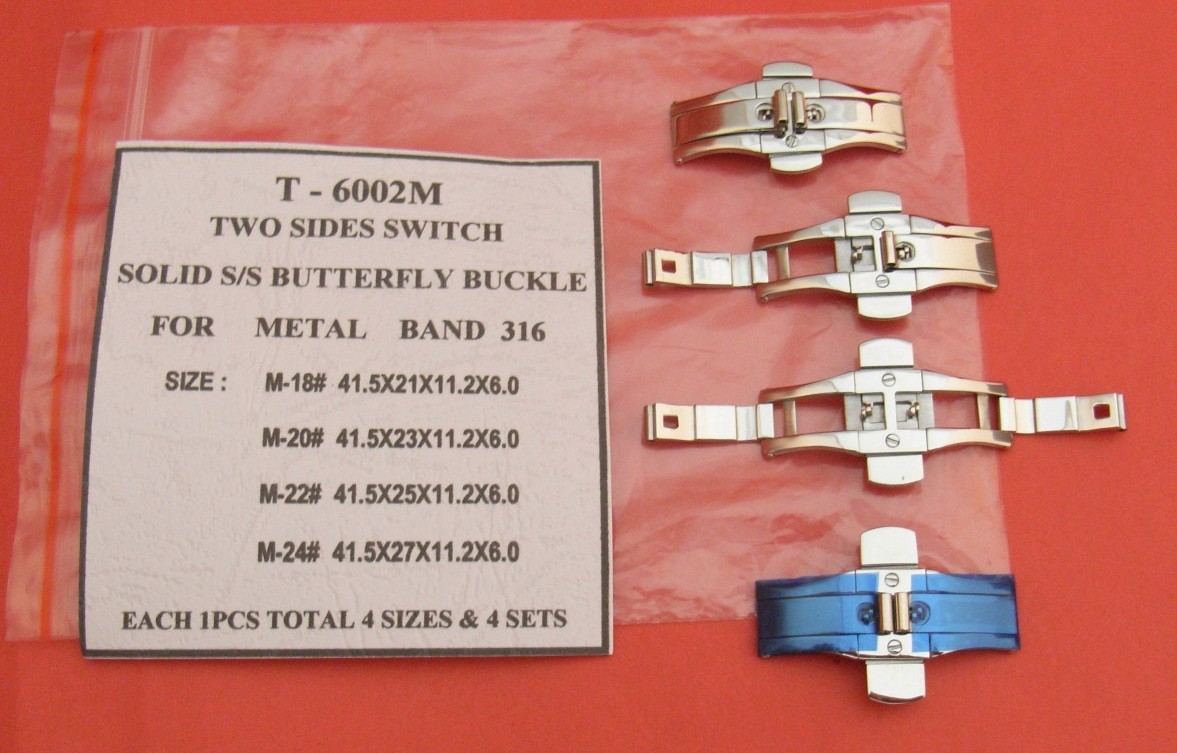 TWO SIDES SWITCH SOLID S/S BUTTERFLY BUCKLE