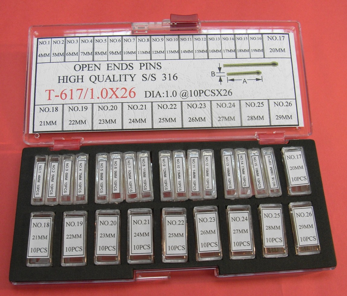OPEN END PIECES(COTTER PIN) ASSORTMENT 4-29/0.9MM