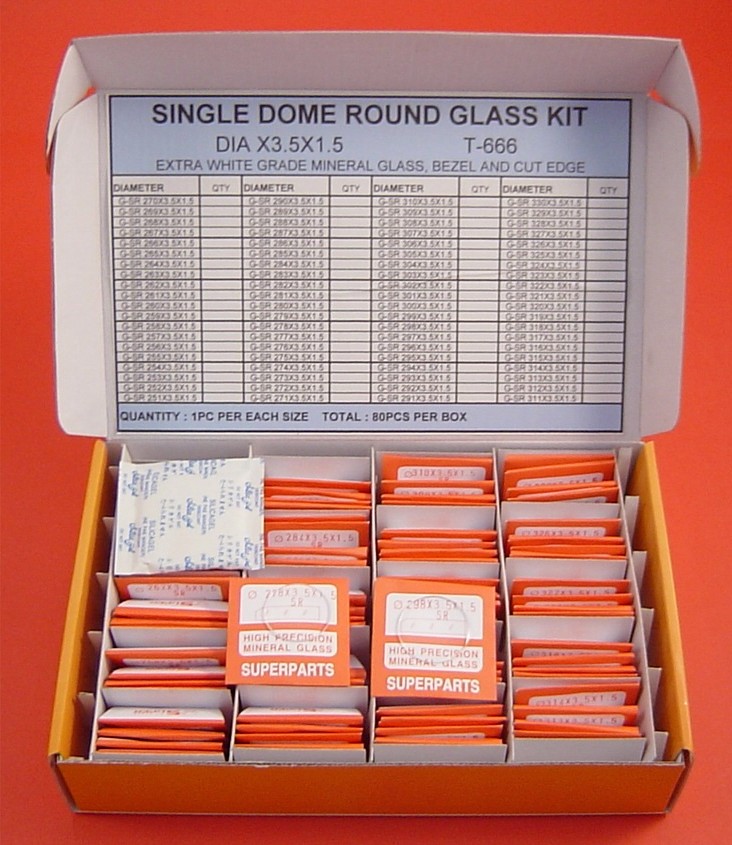 SINGLE DOME ROUND GLASS KIT - Click Image to Close