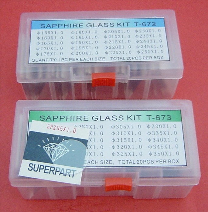 FLAT ROUND SAPPHIRE GLASS KIT 255-350/1.0MM