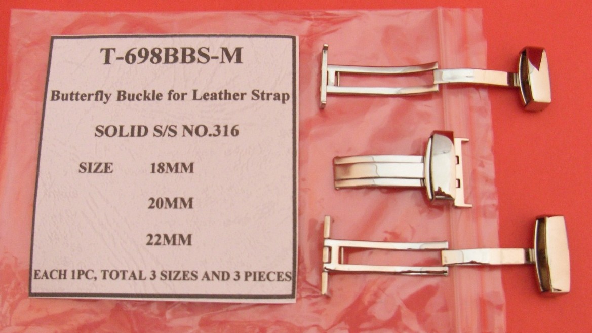 BUTTERFLY BUCKLE FOR LEATHER STRAPS - Click Image to Close